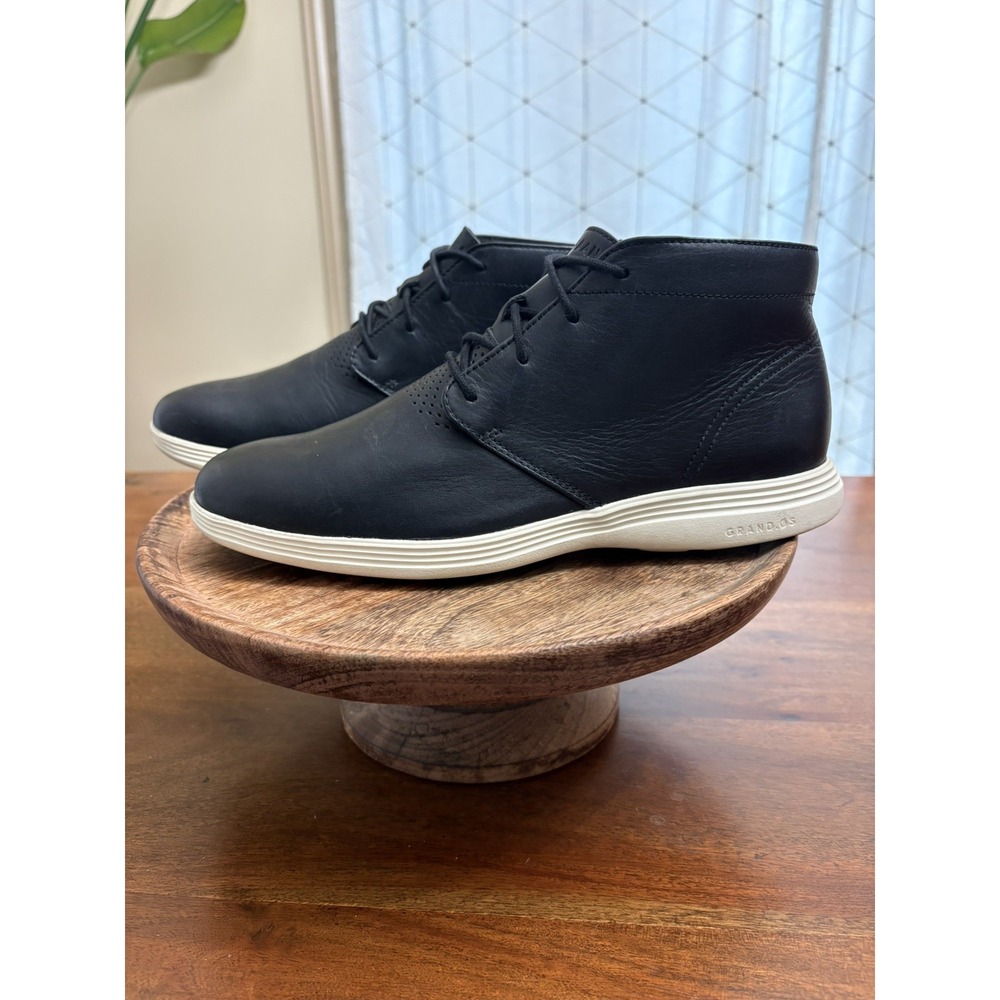 Cole Haan Grand Tour Leather Black Chukka Boots Men's Size 8 M C31366